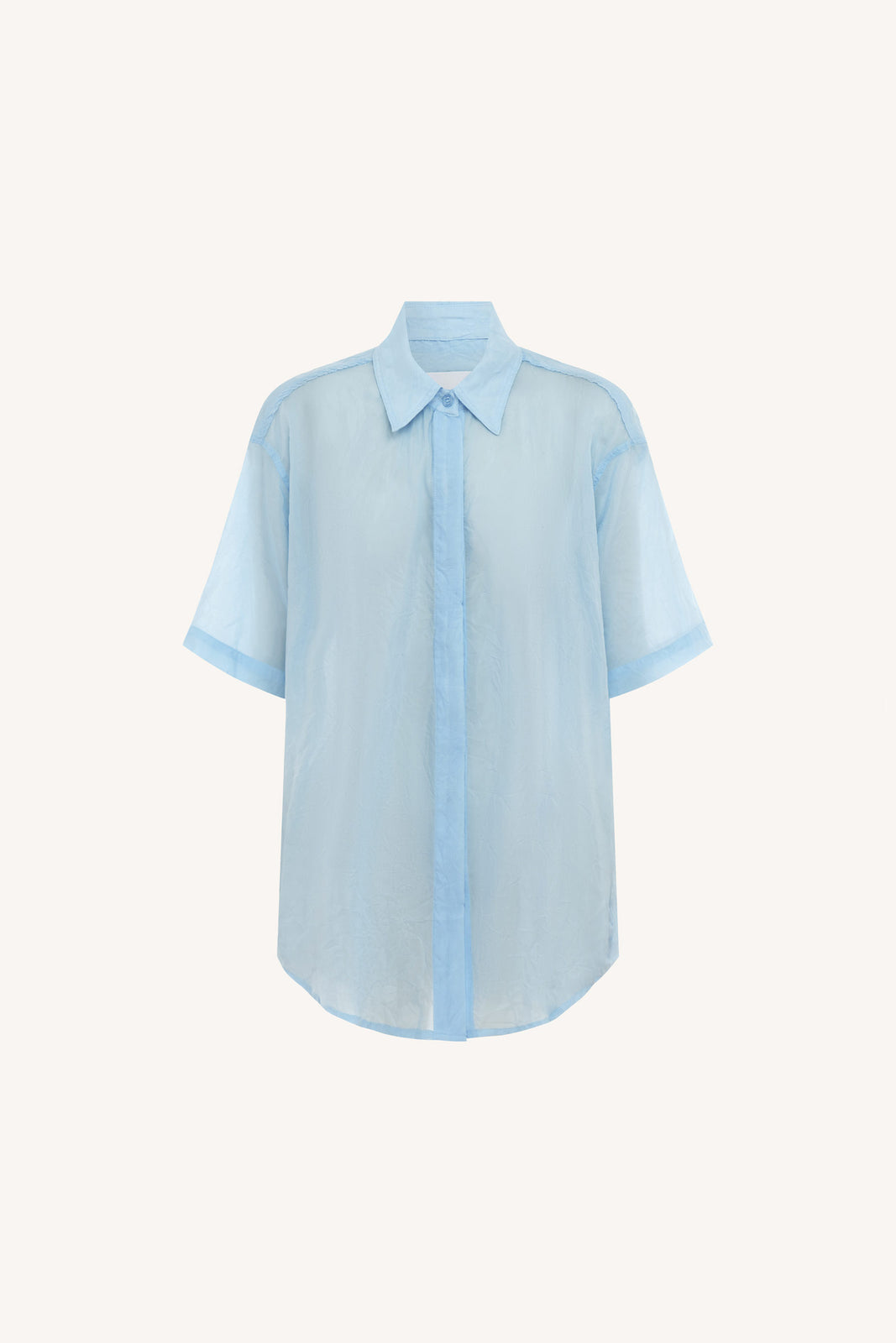 rowie the label - faye silk oversized shirt - baby blue