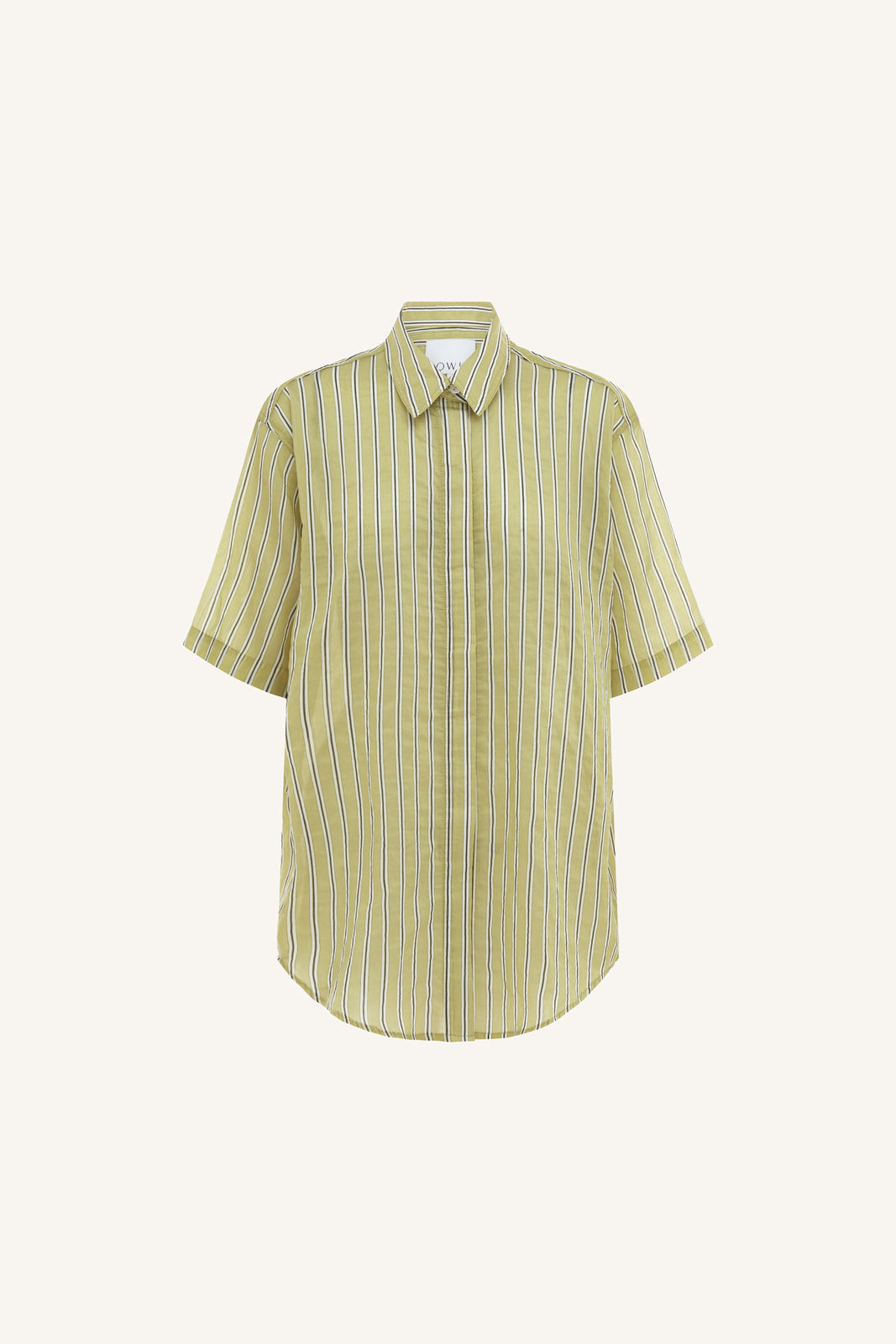 rowie the label - faye striped oversized shirt - pistachio