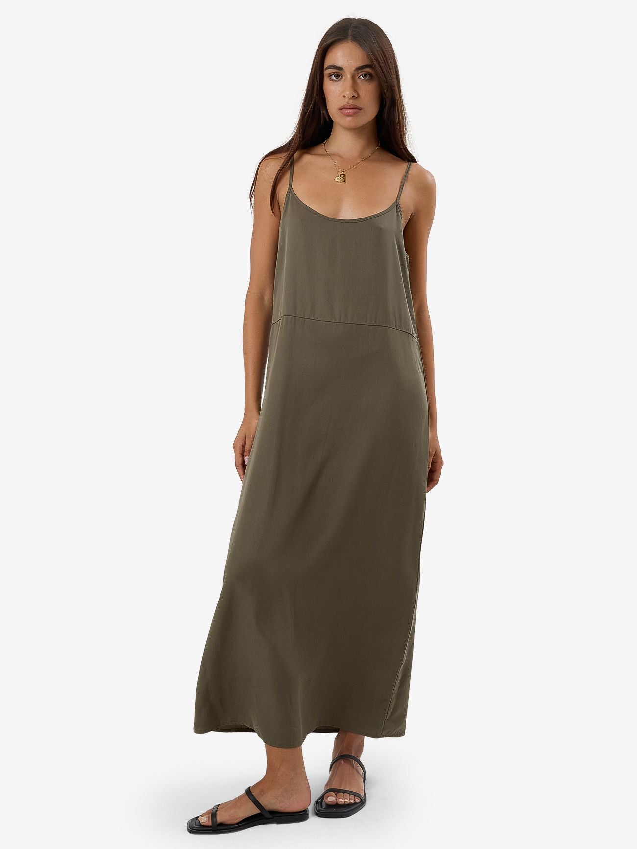 thrills - breezy slip dress - tarmac