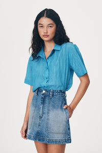 rowie the label - georgia denim mini skirt - classic wash