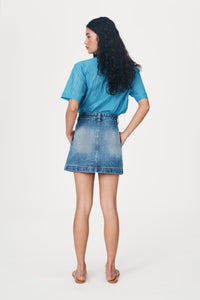 rowie the label - georgia denim mini skirt - classic wash