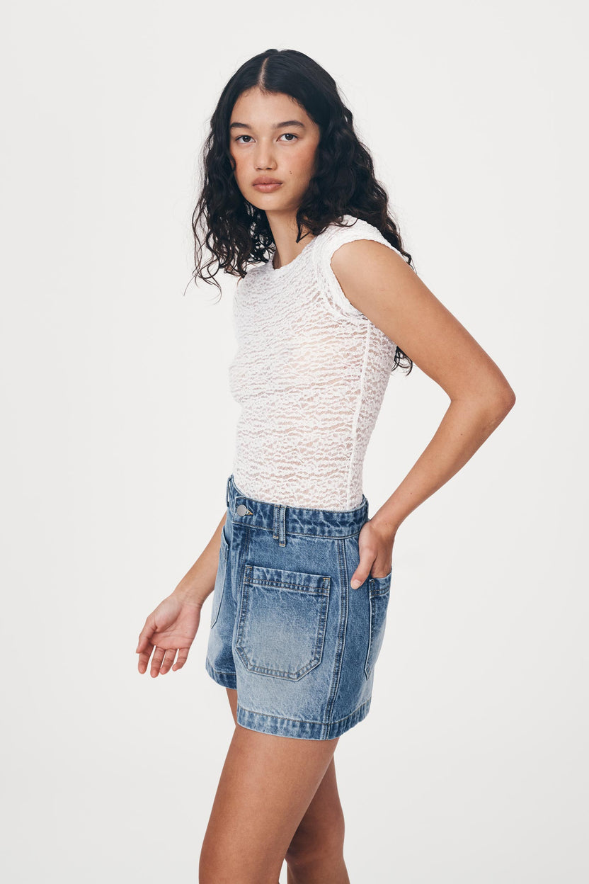 rowie the label - gio denim shorts - classic wash