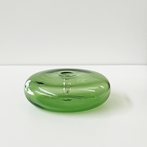 gentle habits - glass vessel incense holder - green