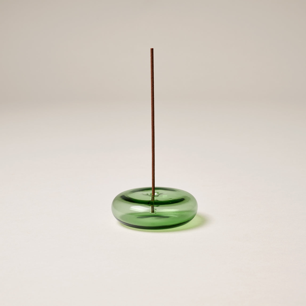 gentle habits - glass vessel incense holder - green
