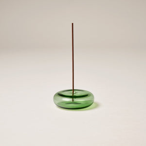 gentle habits - glass vessel incense holder - green