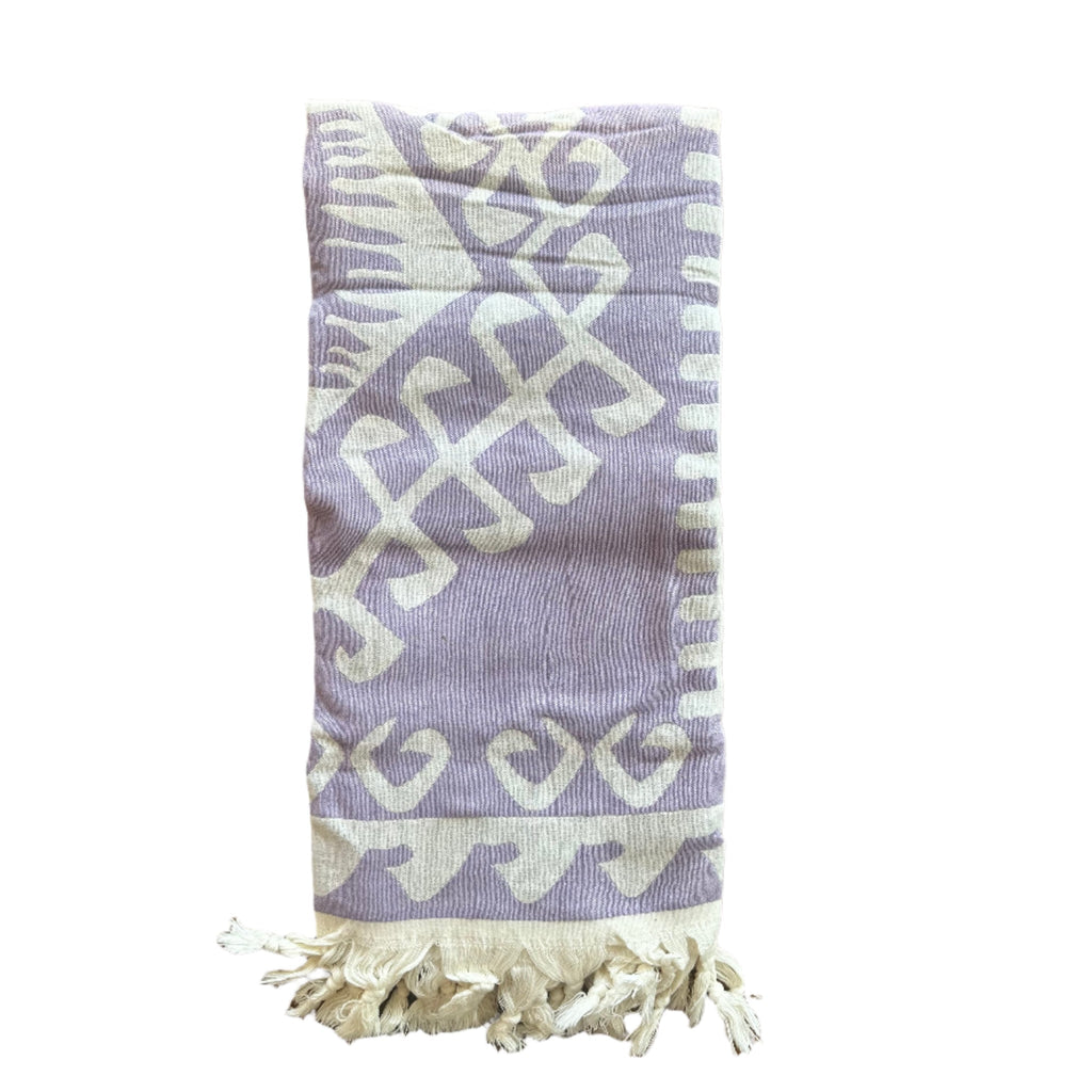 salty shadows - turkish towel aztec pattern - lilac