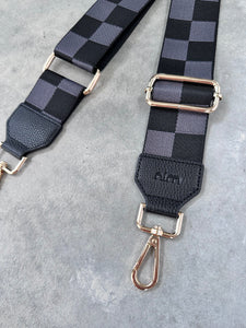 nim - shoulder strap - black check