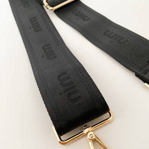 nim the label - shoulder strap - black/gold mono