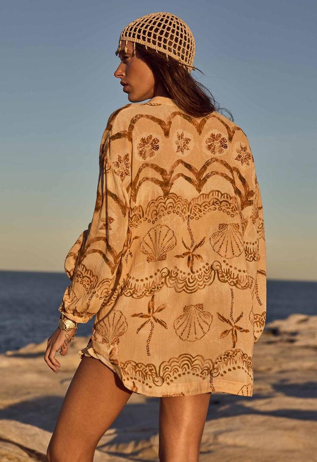 spell - mermaid cove shirt - tan