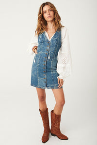 spell - road trip denim vest dress - bandana