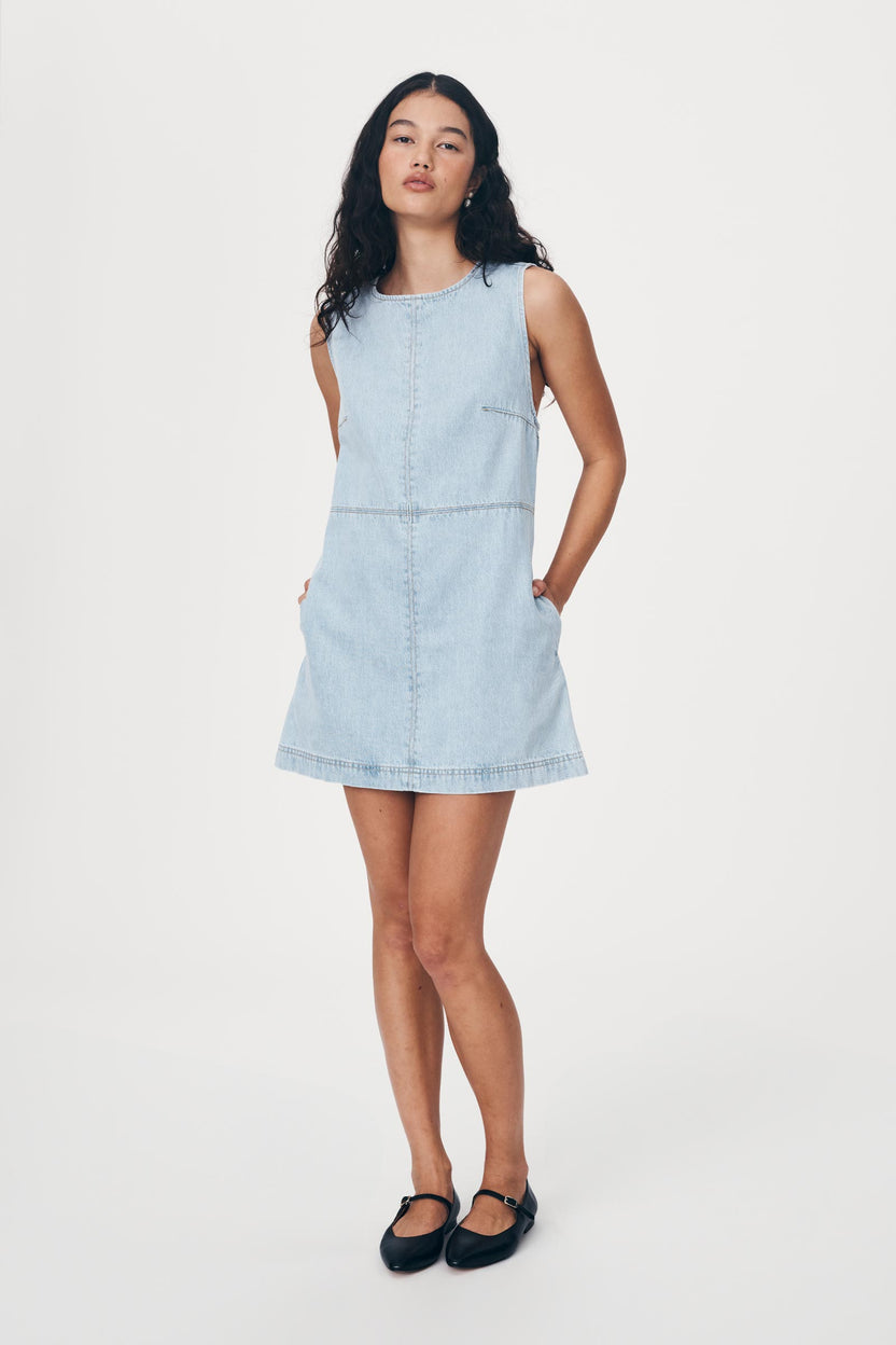 rowie the label - jean demin mini dress - azul