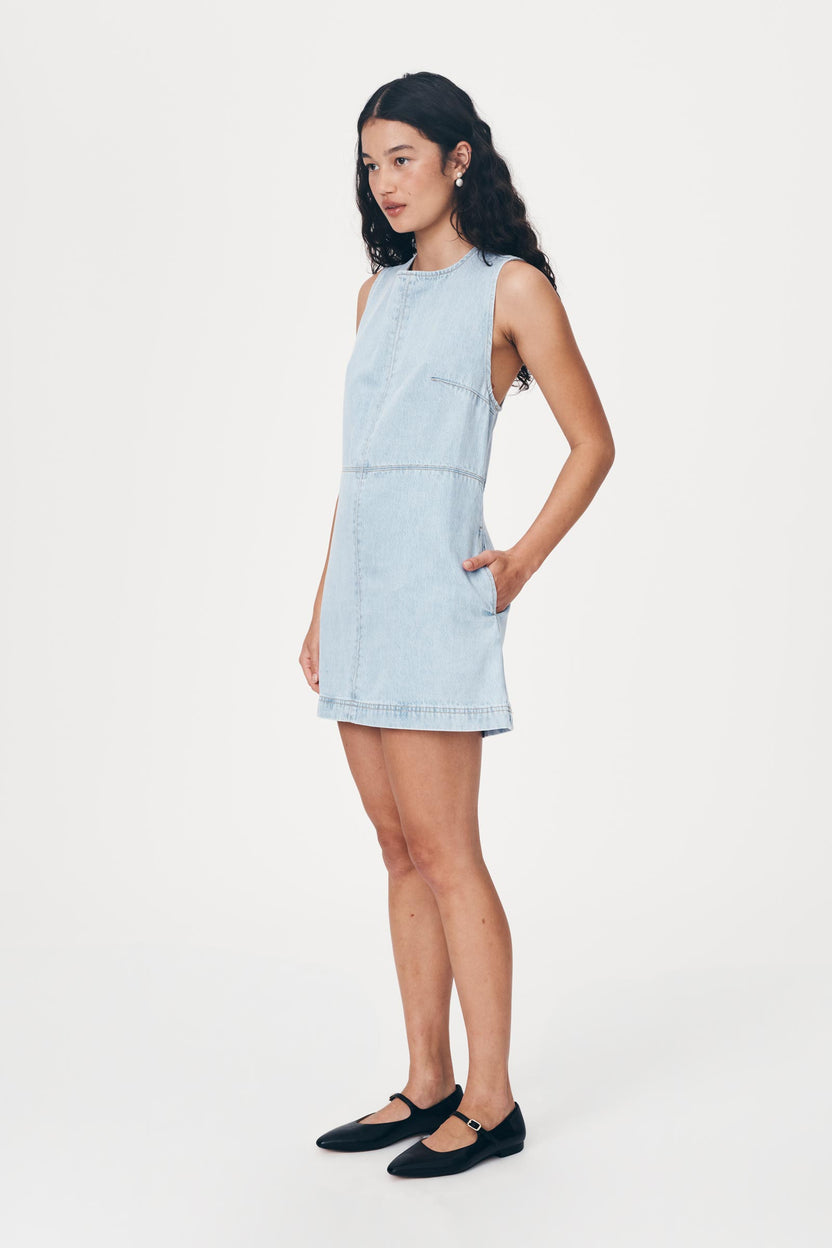 rowie the label - jean demin mini dress - azul