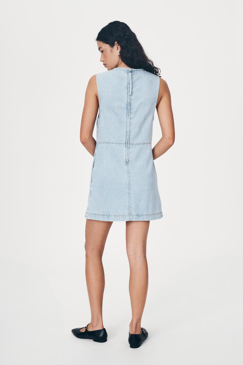 rowie the label - jean demin mini dress - azul