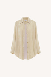 rowie the label - jodi silk velvet shirt jacket - silver birch