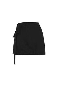 rowie the label - jole silk mini wrap skirt - noir