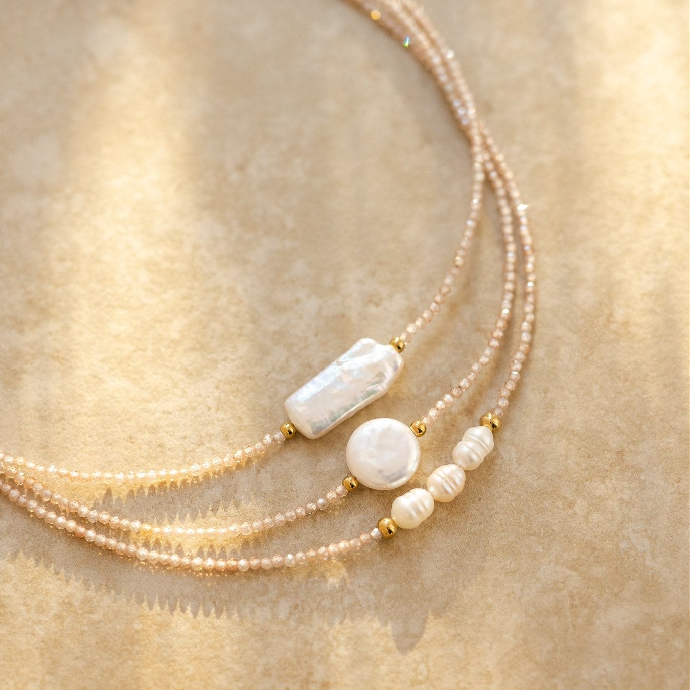 indigo & wolfe - koa necklace - round pearl