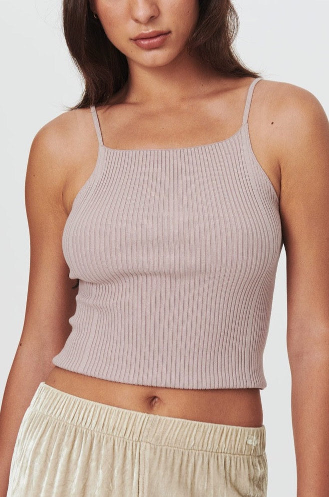 rowie the label - liat knit singlet - mushroom