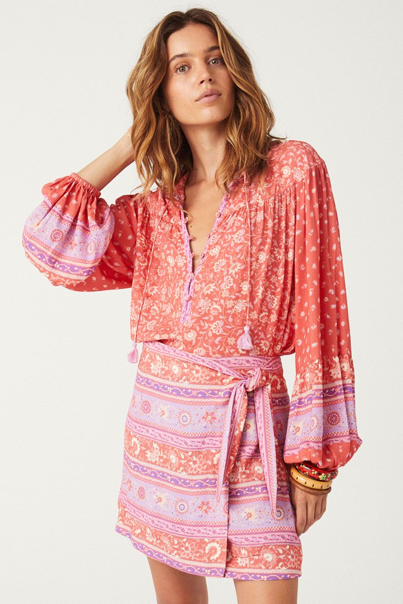 spell - sunshine bandit blouse - cayenne