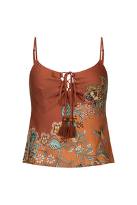 spell - mojave lily lace up cami -amber