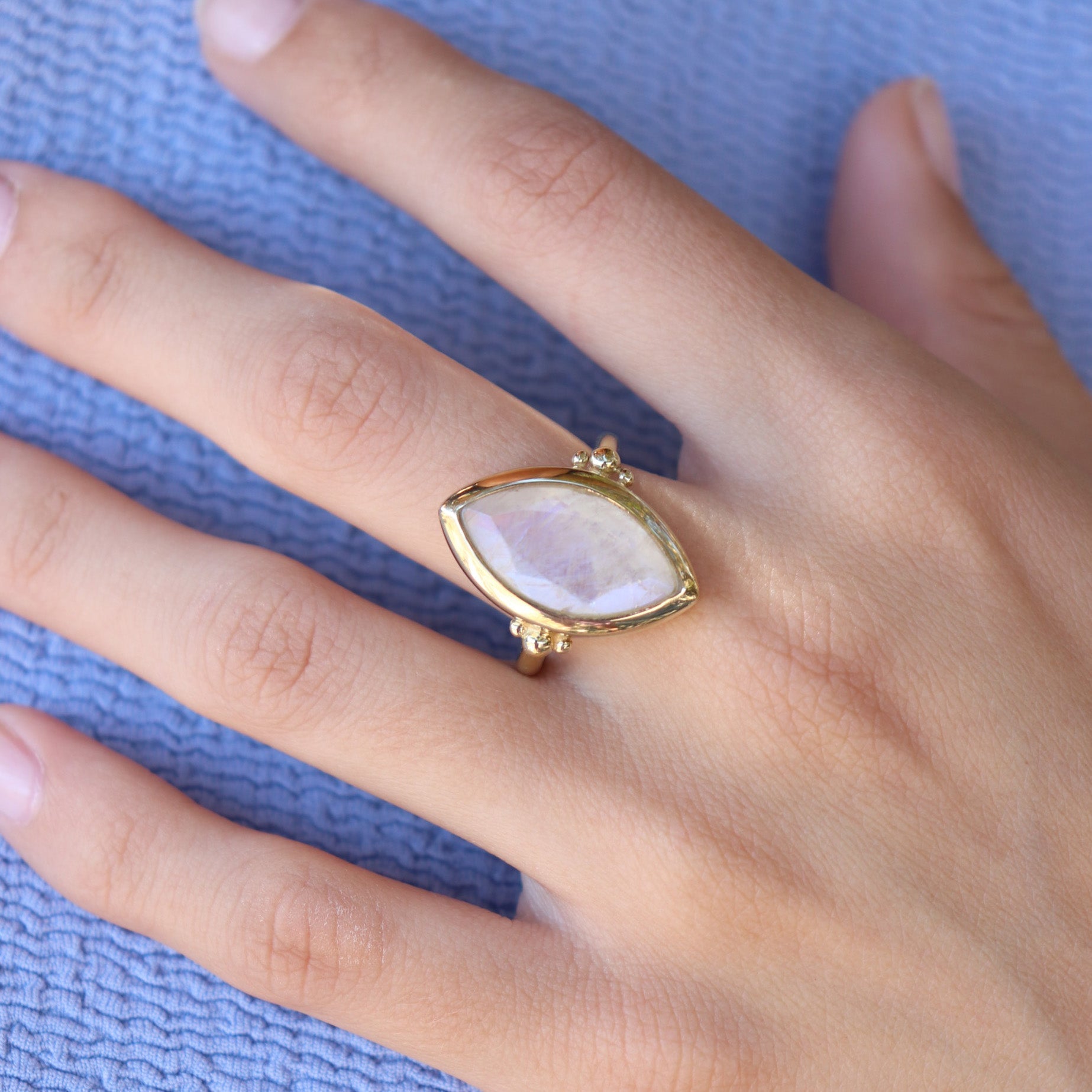 tonimay - moonstone marquise gold ring