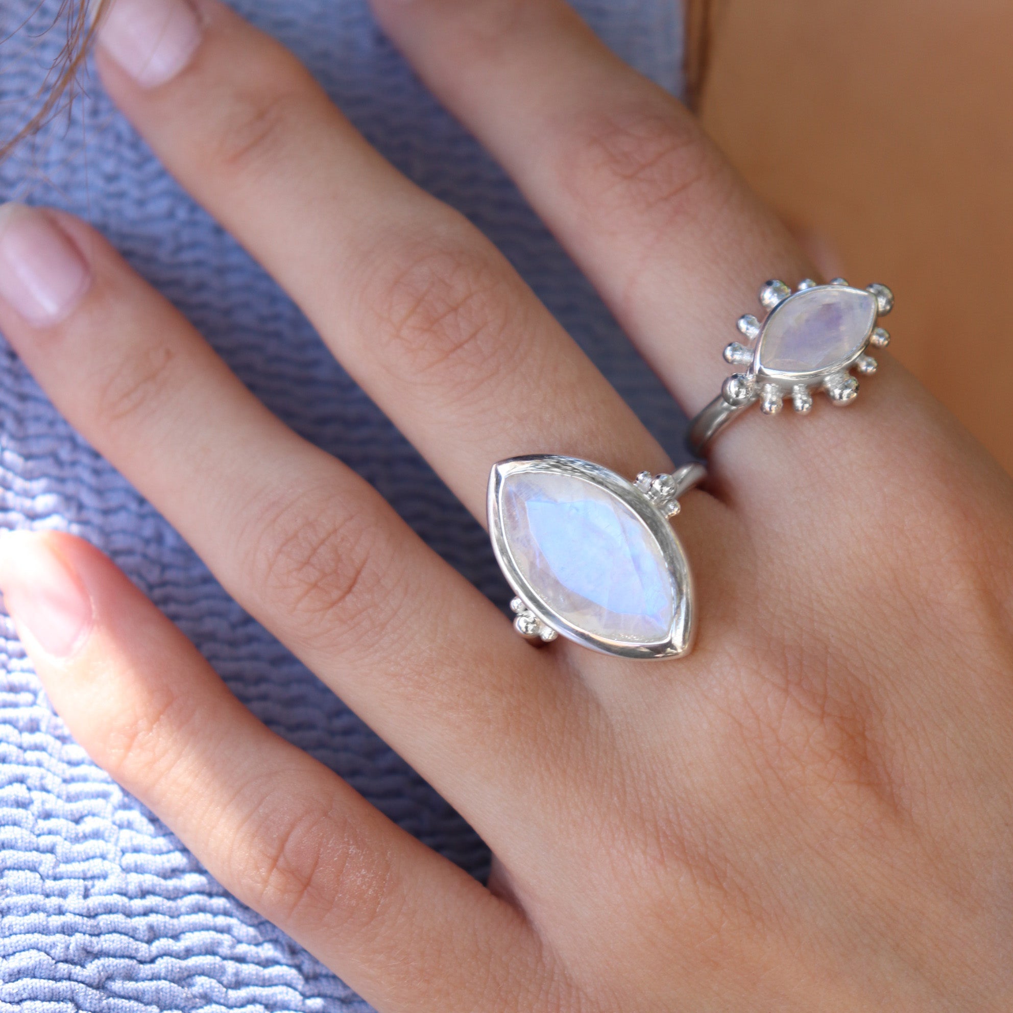 tonimay - moonstone marquise silver ring
