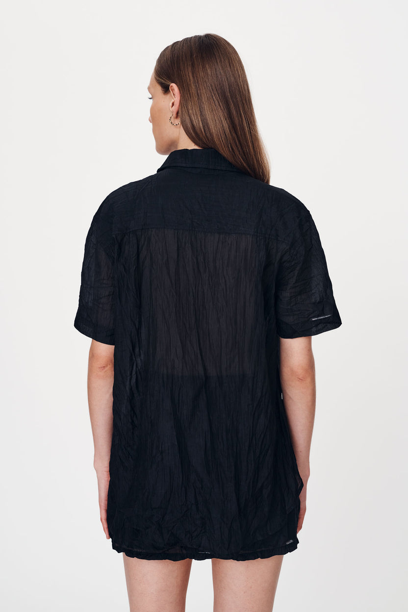 rowie the label - mason silk shirt - noir