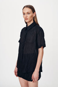 rowie the label - mason silk shirt - noir