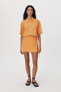 rowie the label - mason silk shirt - valencia orange