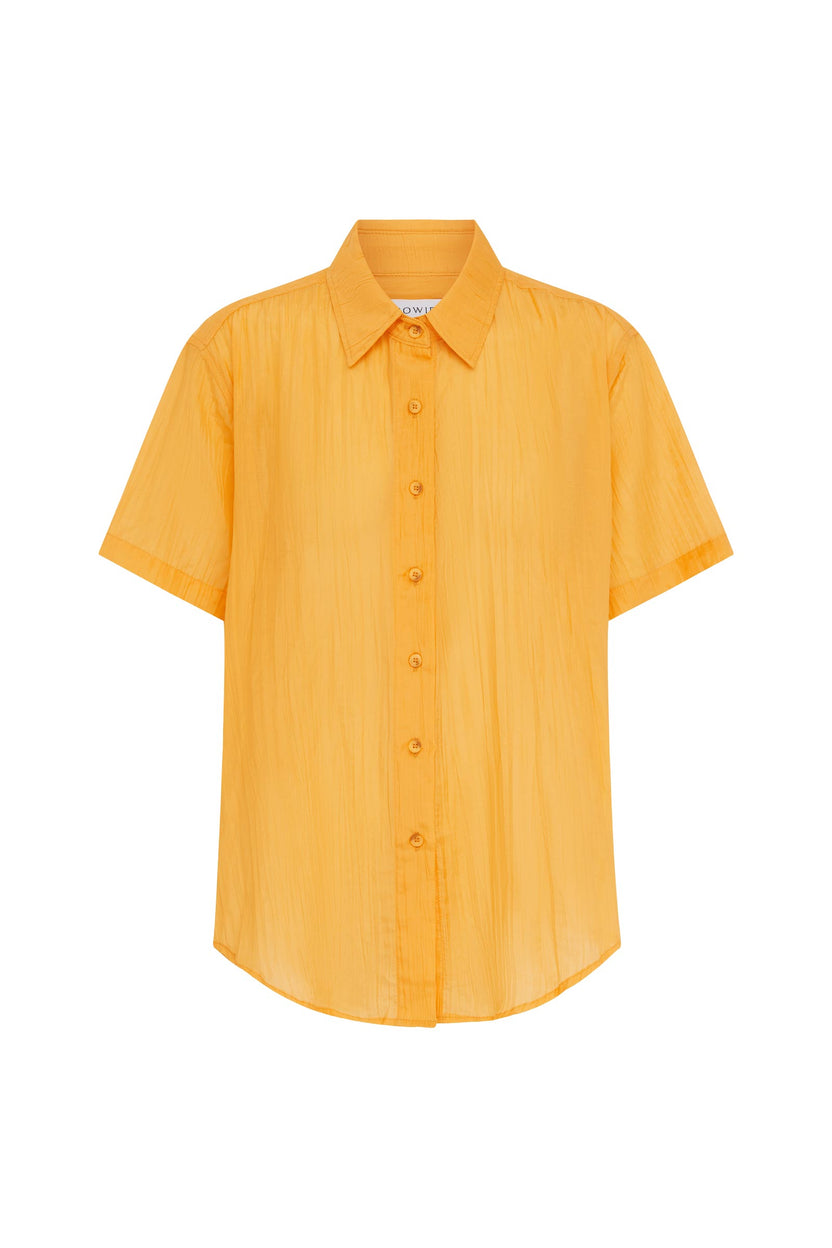 rowie the label - mason silk shirt - valencia orange