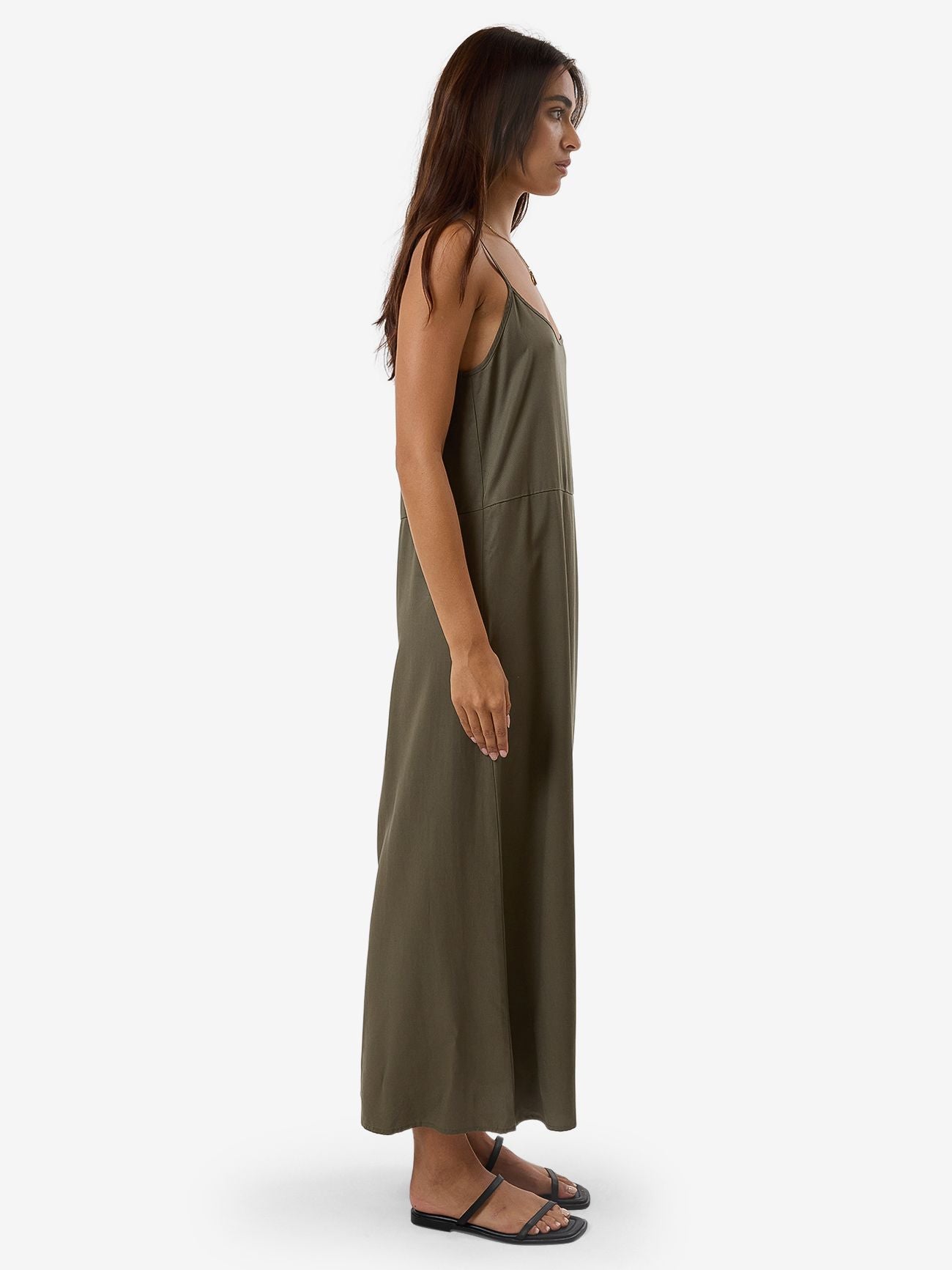 thrills - breezy slip dress - tarmac