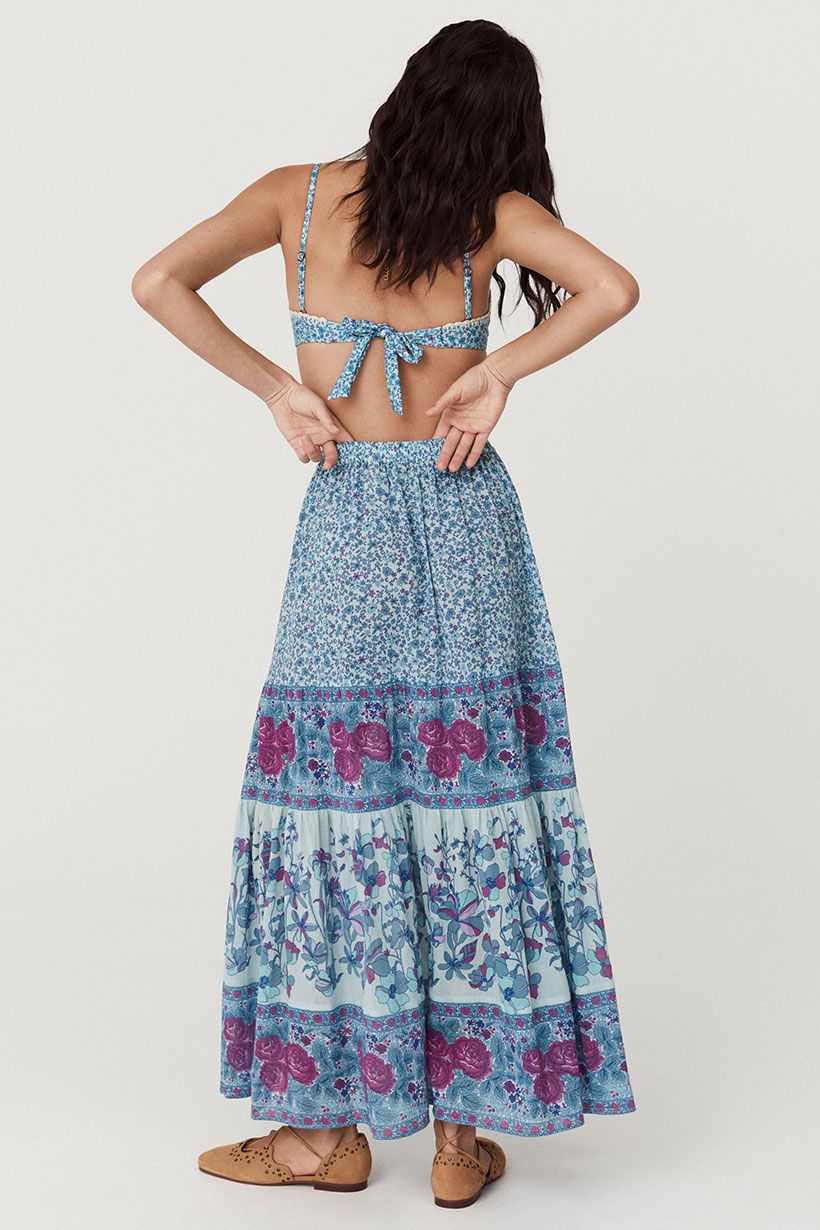 spell - love jetty maxi skirt - blue nirvana