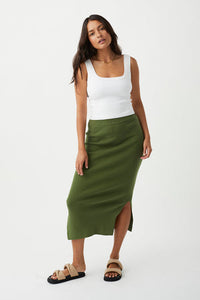 arcaa movement - harper organic knit skirt - caper