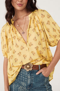 spell - rebel spirit short sleeve blouse - daffodil