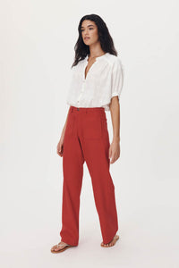 rowie the label - paige linen pants - apple red