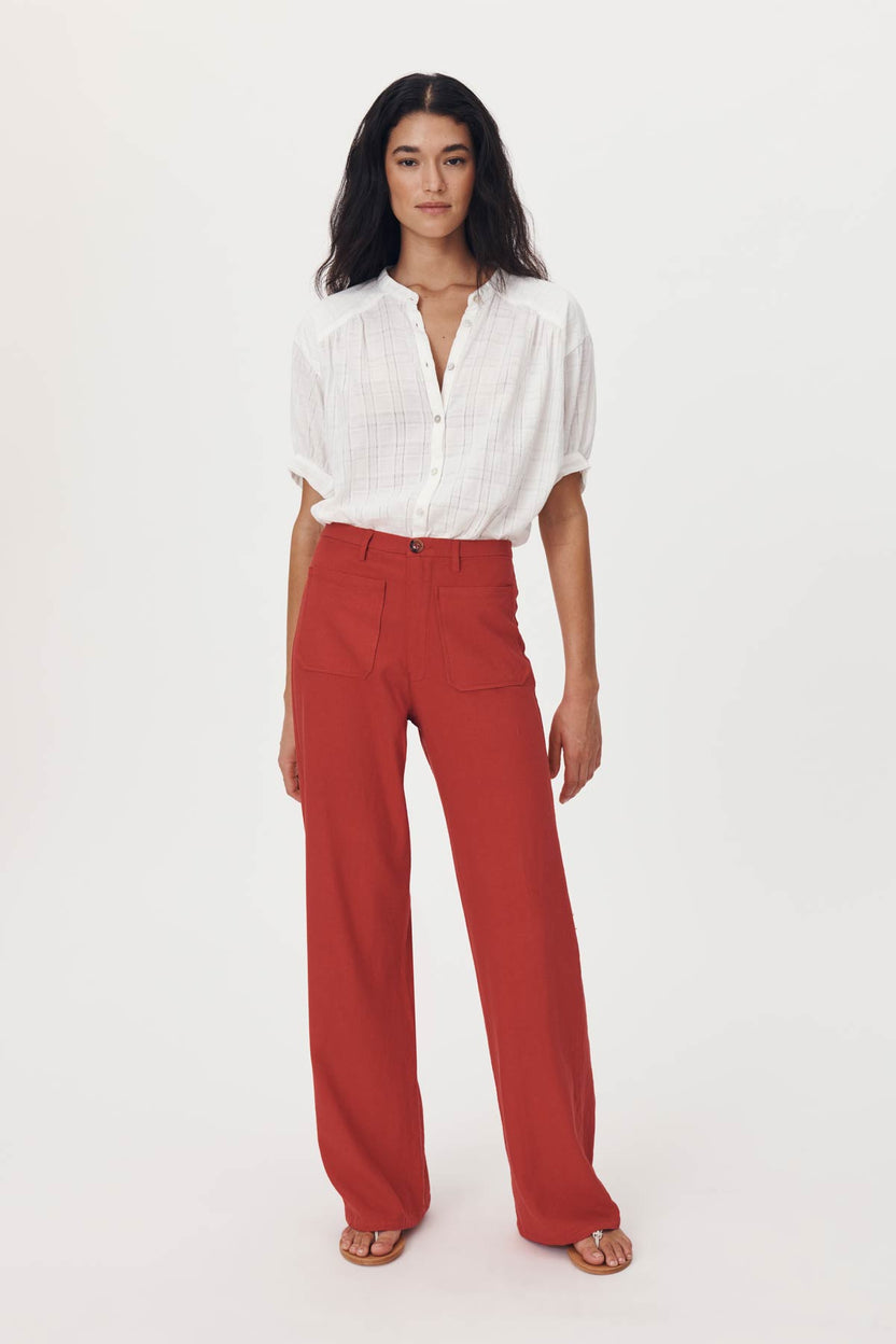 rowie the label - paige linen pants - apple red