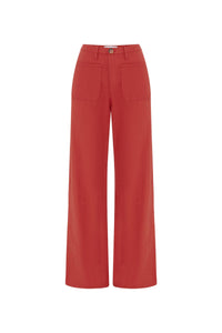 rowie the label - paige linen pants - apple red