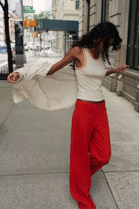 rowie the label - paige linen pants - apple red