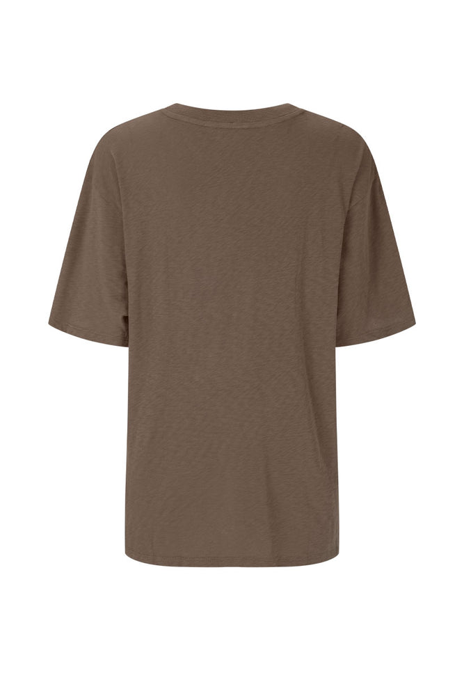 spell - villa tropic oversized biker tee - coffee