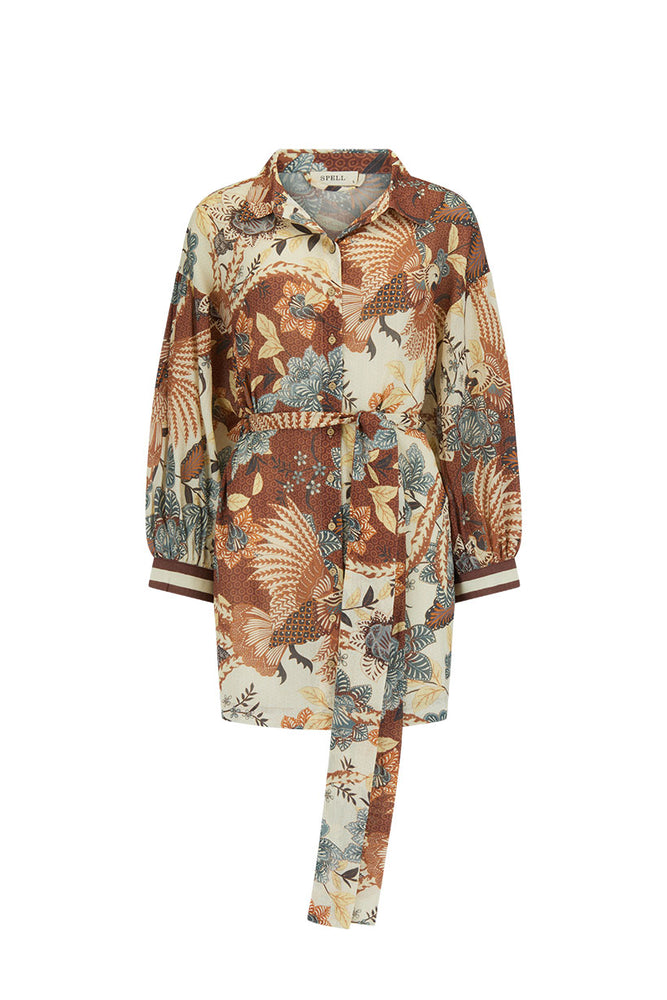 spell - volcano goddess shirt dress - coconut