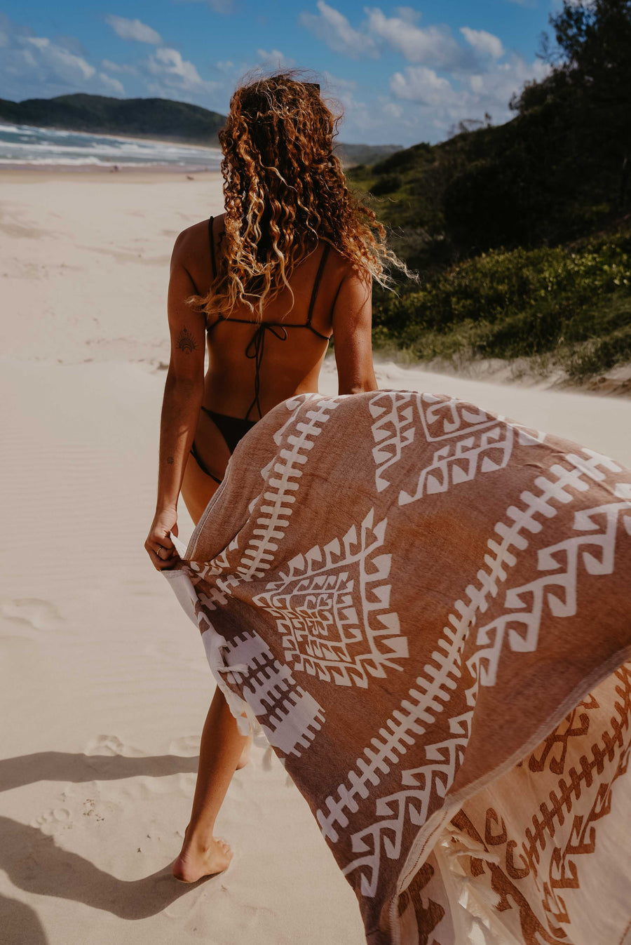 salty shadows - turkish towel aztec - brown