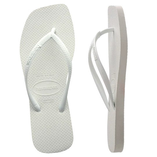 havaianas - slim square toe thongs - white