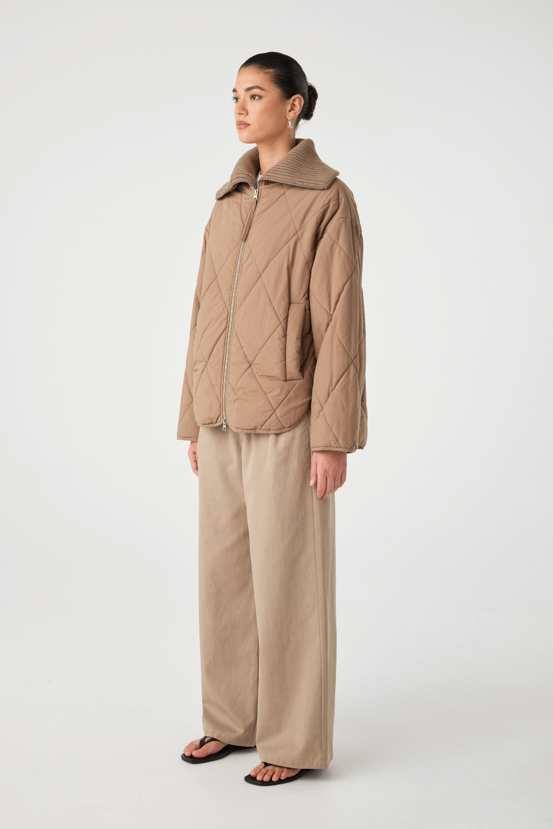 arcaa movement - reece quilted jacket - taupe