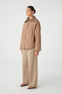 arcaa movement - reece quilted jacket - taupe