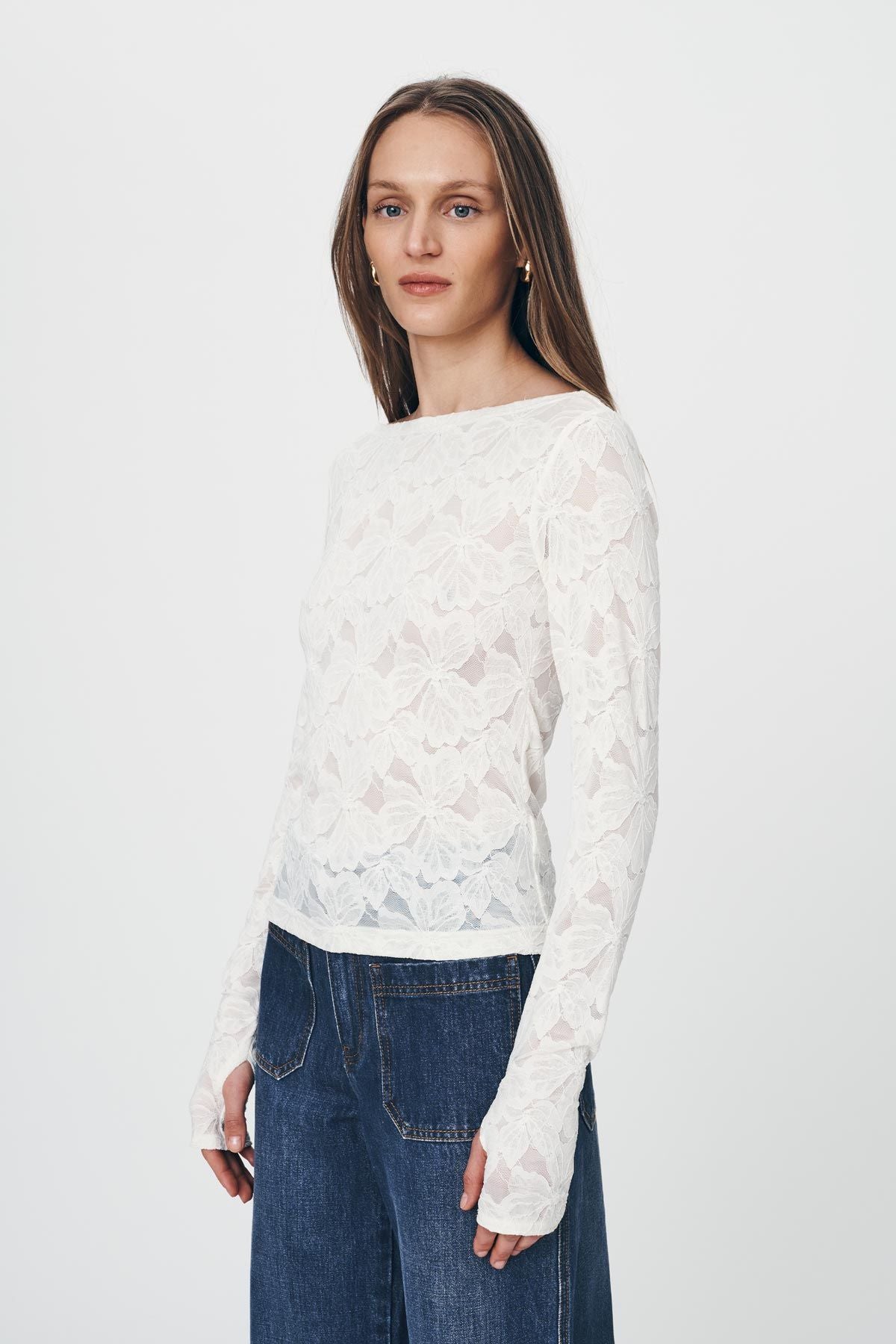 rowie the label - samantha lace top - creme