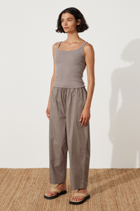 zulu & zephyr - rib knit tank - pewter