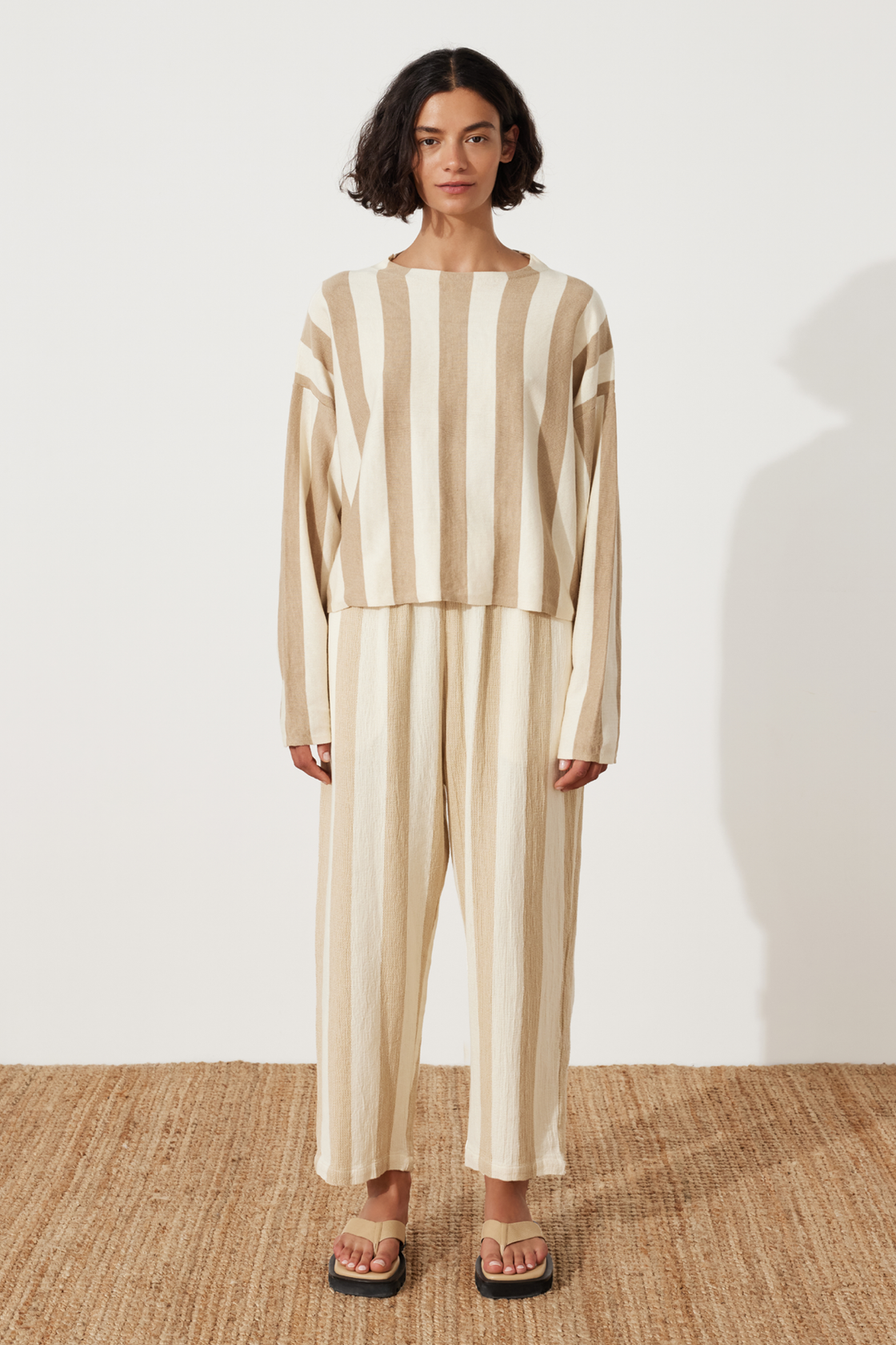 zulu & zephyr - stripe knit jumper - natural