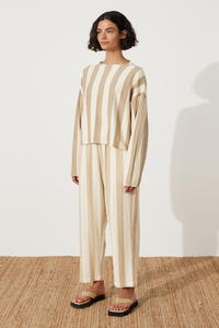 zulu & zephyr - stripe knit jumper - natural