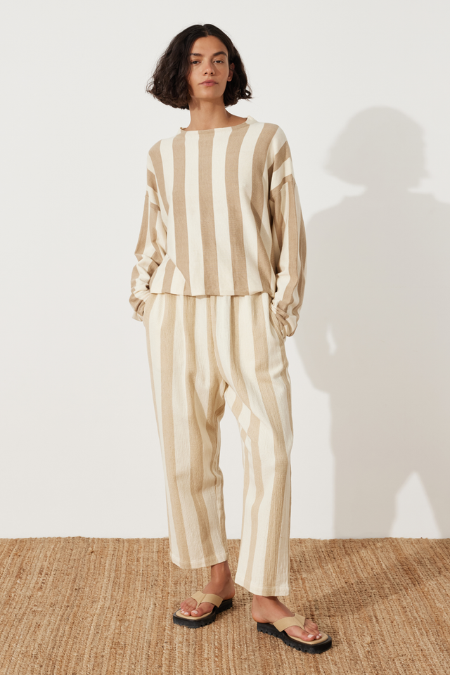 zulu & zephyr - stripe knit jumper - natural