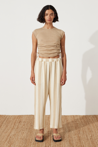 zulu & zephyr - stripe organic cotton pant - natural