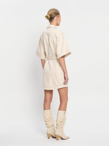 kivari - rowyn denim shirt dress - cream